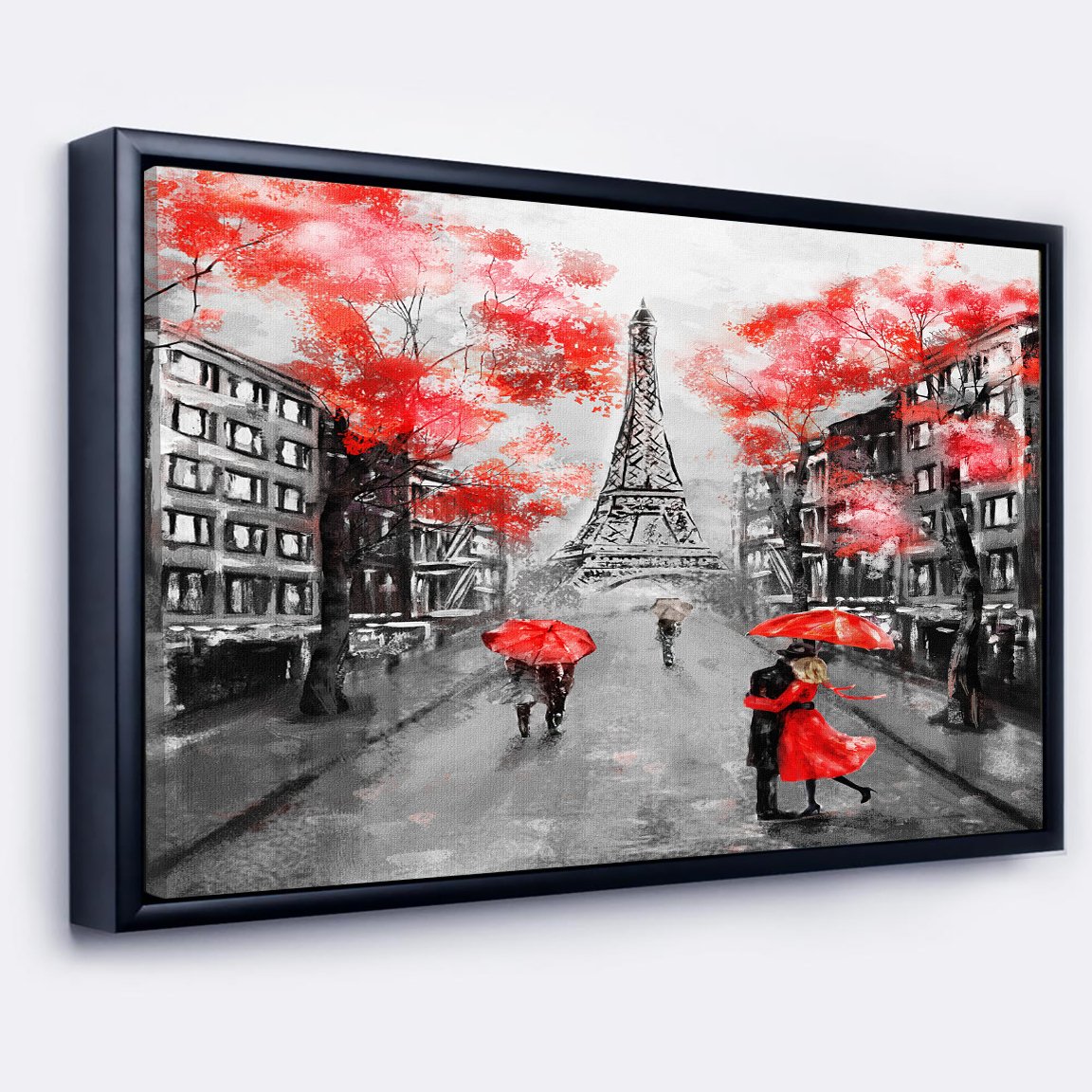 Black & White Eiffel Tower Red Umbrella Canvas Wall Painting  decorative masterpiece for home decor